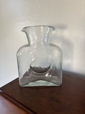 BLENKO Glass Co. 384 Clear Crystal 36oz 8” Water Pitcher Vase